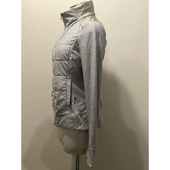 THE‎ NORTH FACE GRAY Pseudio Puffer Jacket Thumbholes Womens sz.Small - Picture 5 of 10
